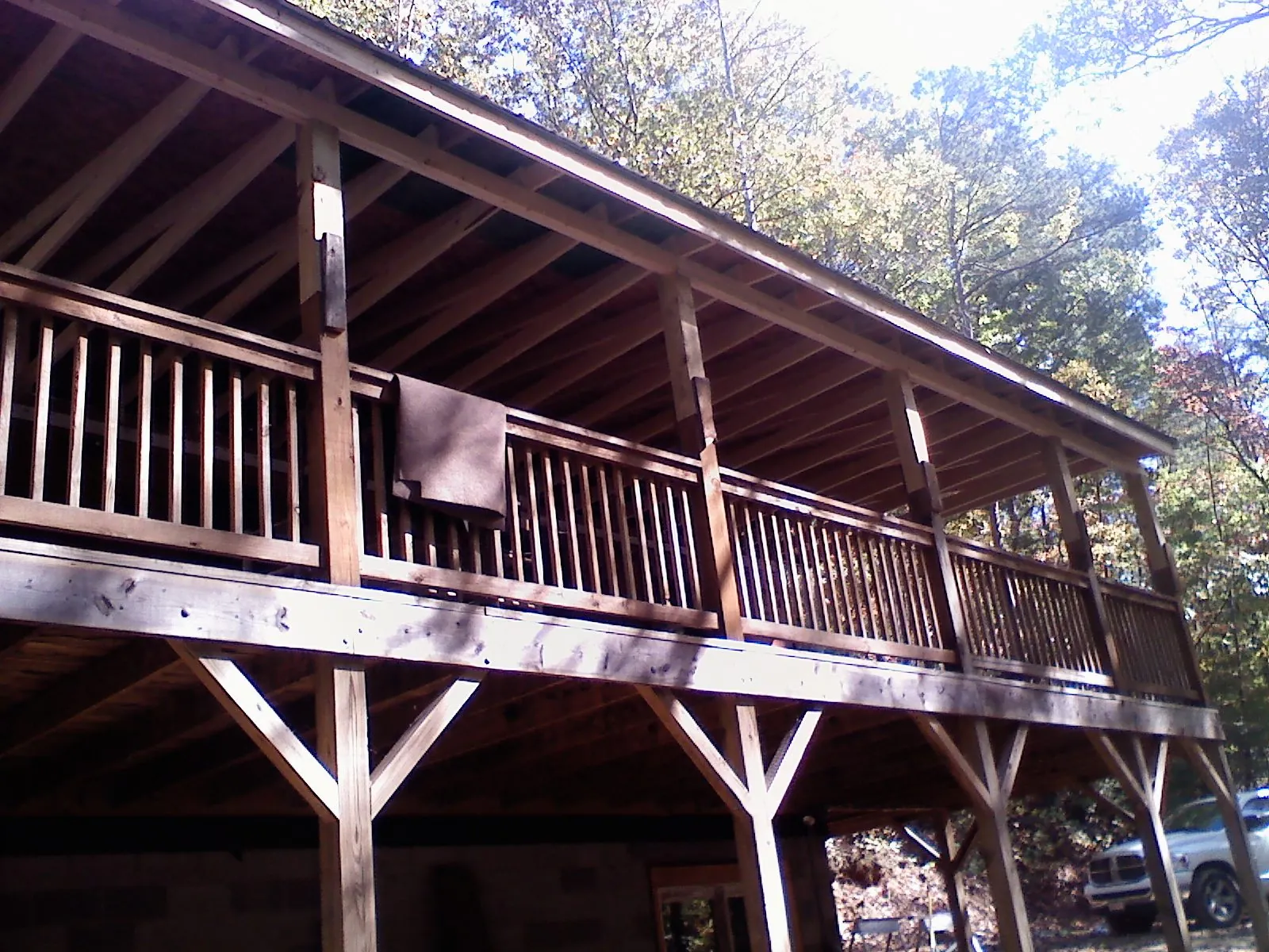 Timber framing under a new elevated porch and deck — Roof Leak Repair in Kewanna by Roofing Brothers